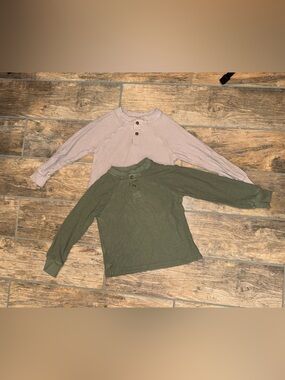 Play By Little Sleepies Waffle Knit Henley Long Sleeve Top bundle